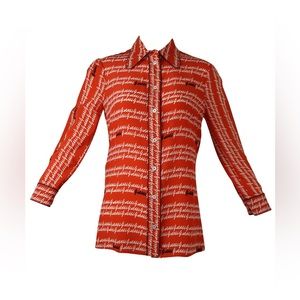 Gucci script logo silk shirt